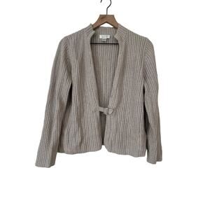 Christopher and Banks Long Sleeve Belt Close Taupe Knit Cardigan Size Medium